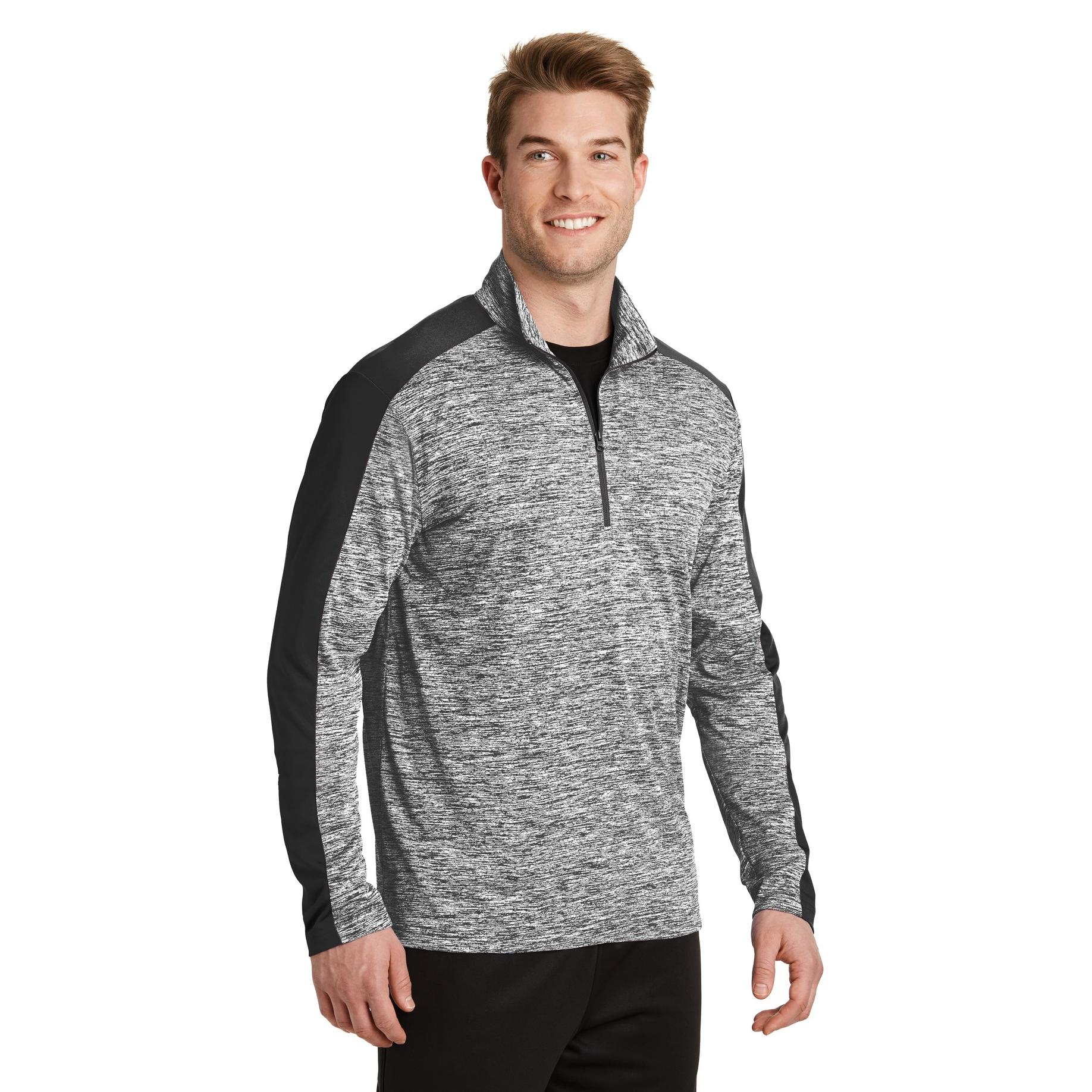 Sport-tek St397 Posicharge Electric Heather Colorblock 1 4-zip Pullover 