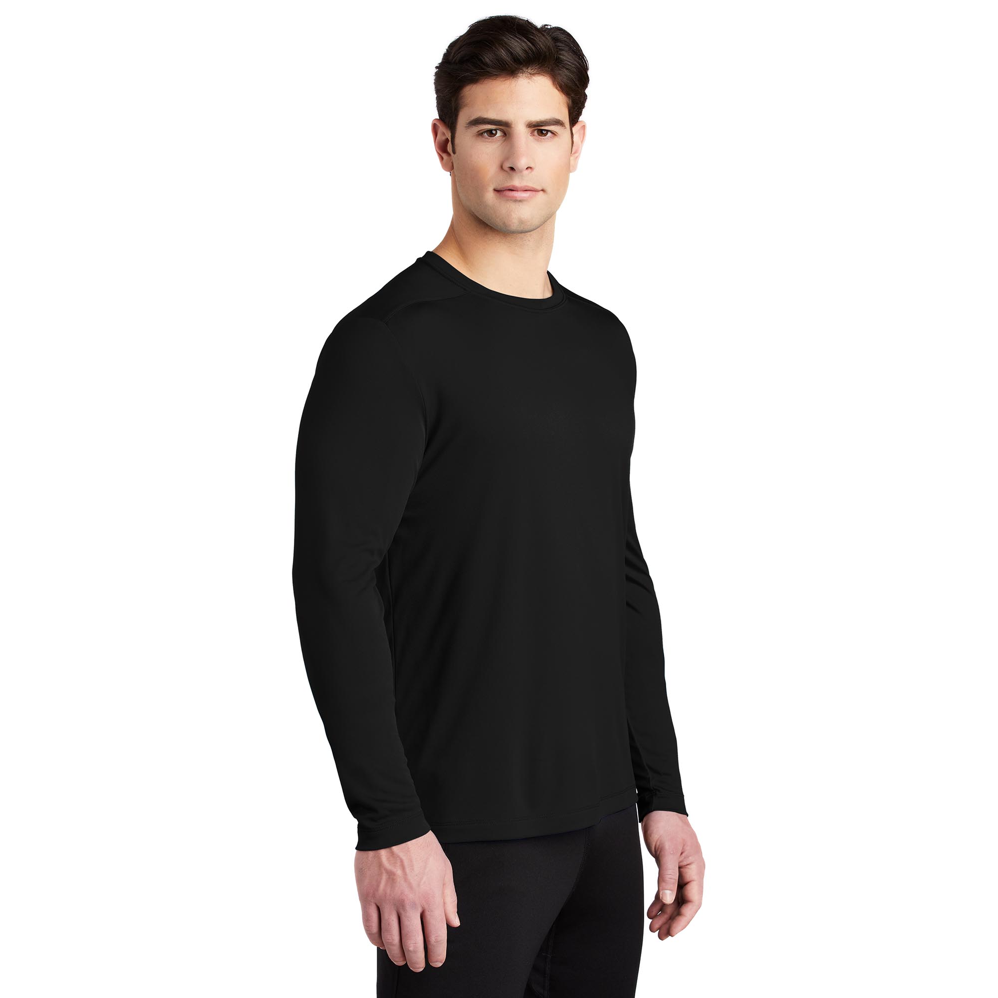 Sport-Tek ST420LS Posi-UV Pro Long Sleeve Tee - Black | Full Source