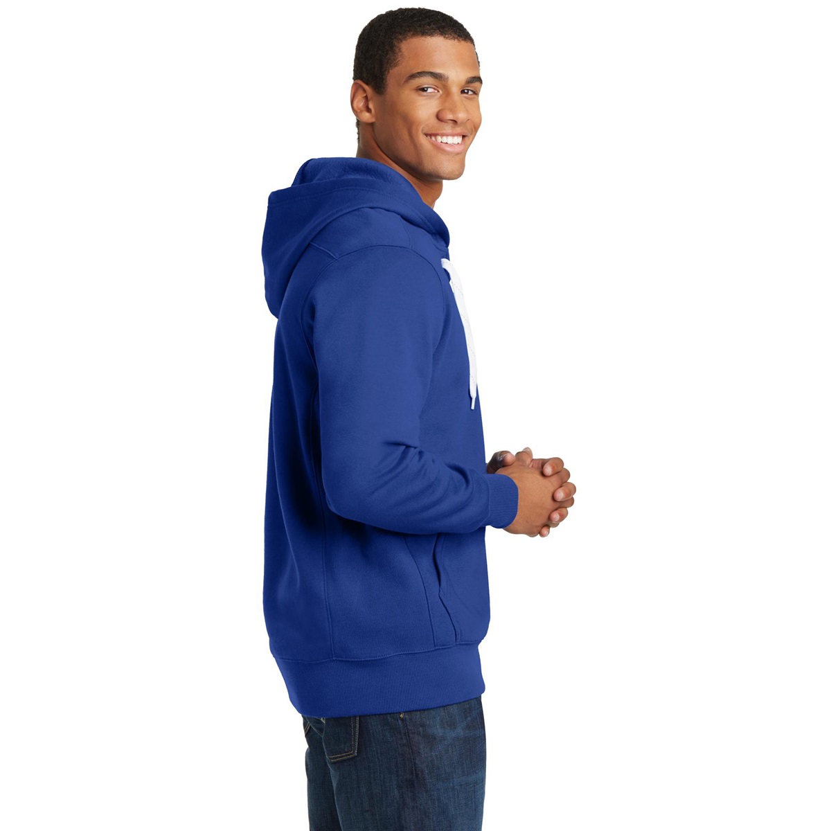 トップス R Sport-Tek ST271 Lace Up Pullover Hooded Sweatshirt - True Royal