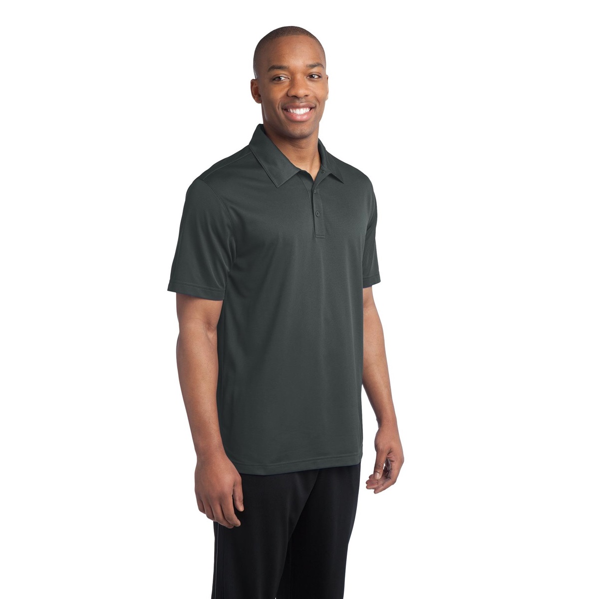 Sport-Tek ST690 PosiCharge Active Textured Polo - Iron Grey | Full