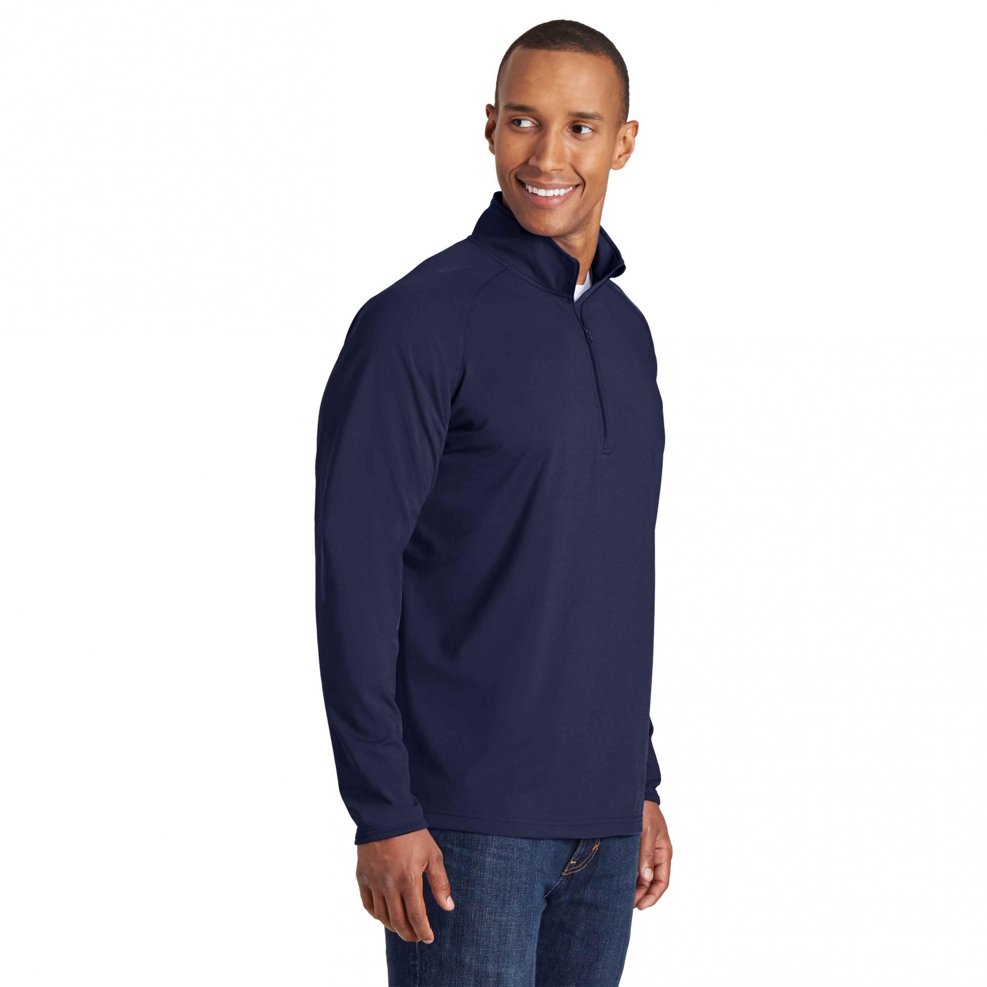 Sport-Tek ST850 Sport-Wick Stretch 1/2-Zip Pullover - True Navy | Full ...