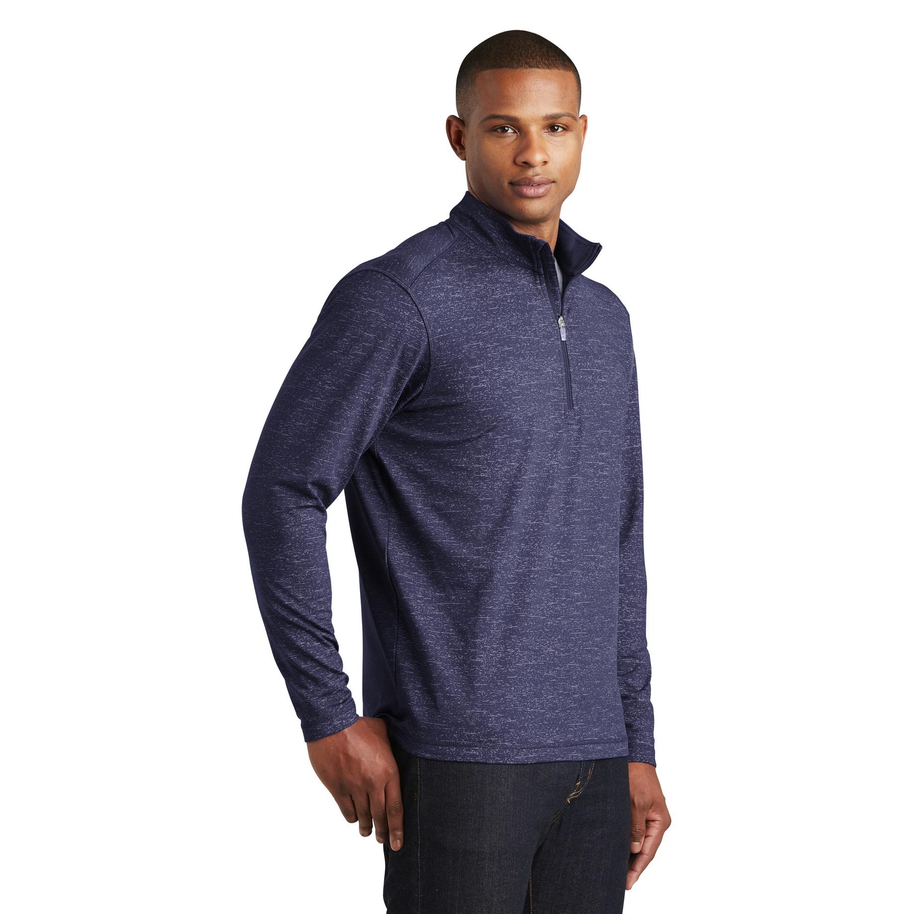 Sport-Tek ST855 Sport-Wick Stretch Reflective Heather 1/2-Zip Pullover ...