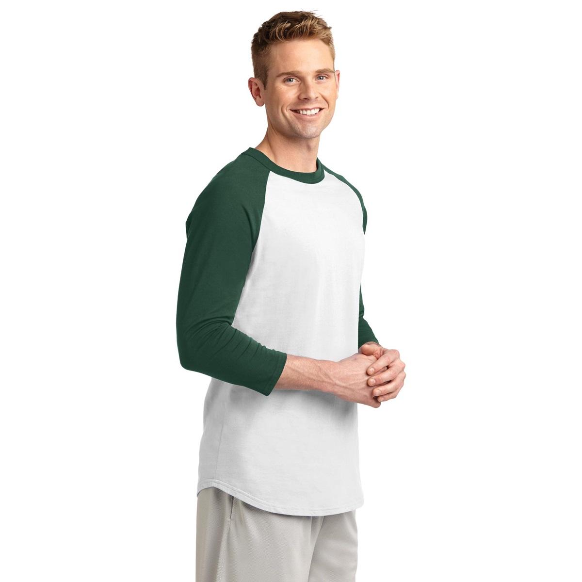 Sport-Tek T200 Colorblock Raglan Jersey - White/Forest