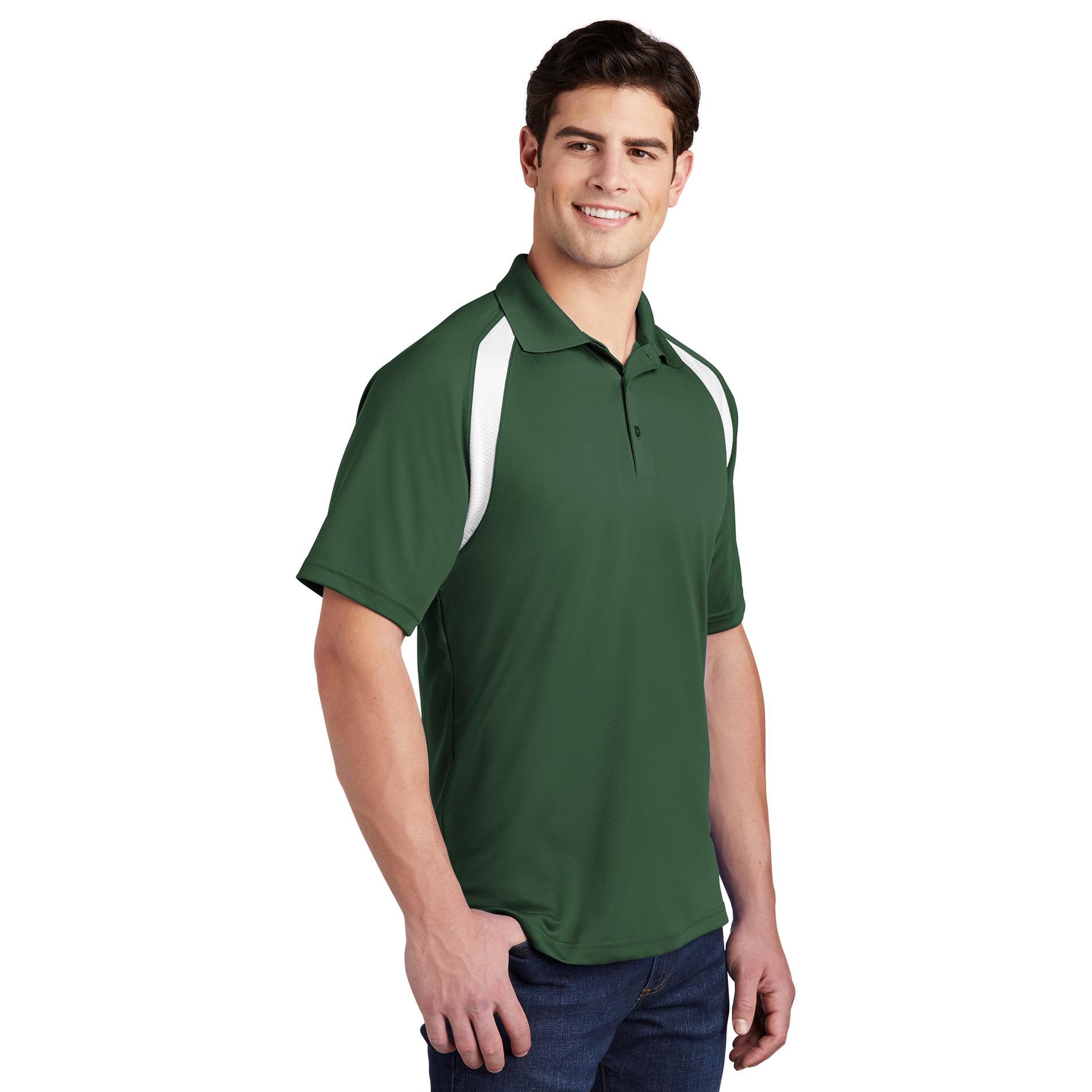 Sport-Tek T476 Dry Zone Colorblock Raglan Polo - Forest Green/White ...