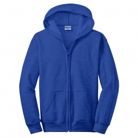 Gildan 18600B Youth Heavy Blend Full-Zip Hooded Sweatshirt - Royal