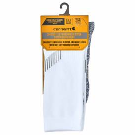 Carhartt CTSC4223 Force Midweight Crew Socks (3-Pack) - White