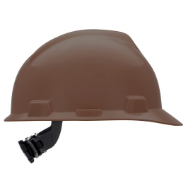 MSA 495854 V-Gard Cap Style Hard Hat - Fas-Trac III Suspension - Brown