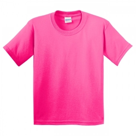 Gildan 5000B Youth Heavy 100% Cotton T-Shirt - Safety Pink