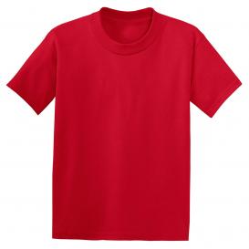Hanes 5370 Youth EcoSmart 50/50 Cotton/Polyester T-Shirt - Deep Red