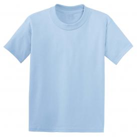 Hanes 5370 Youth EcoSmart 50/50 Cotton/Polyester T-Shirt - Light Blue