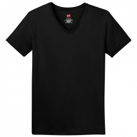 Hanes 5780 Ladies ComfortSoft V-Neck Tee - Black