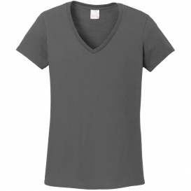 Gildan 5V00L Ladies Heavy Cotton V-Neck T-Shirt - Charcoal