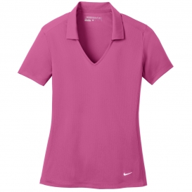 Nike 637165 Ladies Dri-FIT Vertical Mesh Polo - Pink Fire