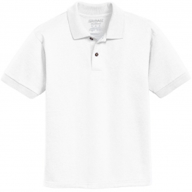 Gildan 8800B Youth DryBlend Jersey Knit Sport Shirt - White