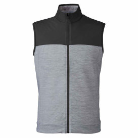 PUMA Golf 537465 Cloudspun Colorblock Vest - Puma Black/Quiet Shade Heather