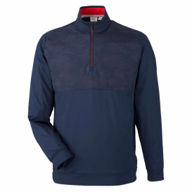 PUMA Golf 537472 Volition Camo Cover Quarter-Zip - Navy Blazer/Ski Patrol
