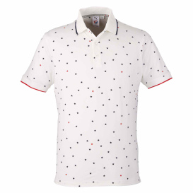 PUMA Golf 537477 Volition Skylight Patriotic Polo - Bright White/Navy Blazer