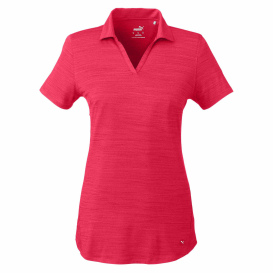 PUMA Golf 597695 Ladies Cloudspun Free V-Neck Polo - Teaberry Heather