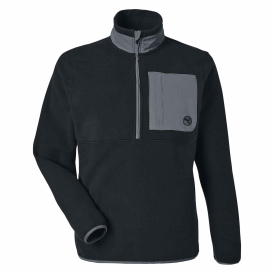 PUMA Golf 628407 Fleece Quarter-Zip - Puma Black/Slate Sky