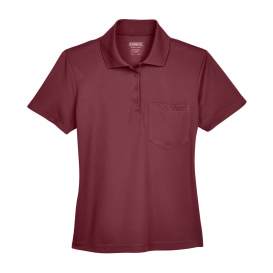 Core 365 78181P Ladies Origin Performance Pique Polo with Pocket - Burgundy