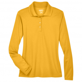 Core 365 78192 Ladies Pinnacle Performance Long Sleeve Pique Polo - Campus Gold