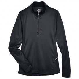 UltraClub 8230L Ladies Cool & Dry Sport Quarter-Zip Pullover - Black