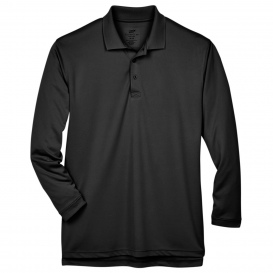 UltraClub 8405LS Men\'s Cool & Dry Sport Long-Sleeve Polo - Black