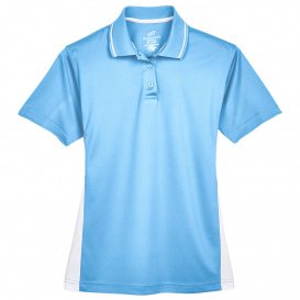 UltraClub 8406L Ladies Cool & Dry Sport Two-Tone Polo - Columbia Blue/White
