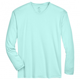 UltraClub 8422 Men\'s Cool & Dry Sport Long-Sleeve Performance Interlock T-Shirt - Sea Frost