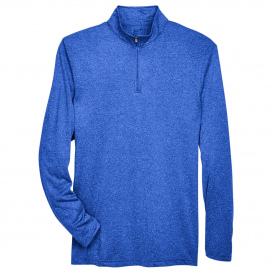 UltraClub 8618 Men\'s Cool & Dry Heathered Performance 1/4-Zip - Royal Heather