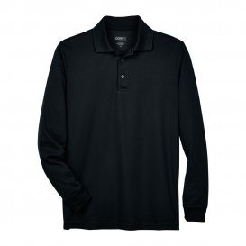 Core 365 88192 Men\'s Pinnacle Performance Long-Sleeve Pique Polo - Black