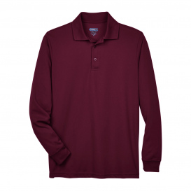 Core 365 88192 Men's Pinnacle Performance Long-Sleeve Pique Polo - Burgundy
