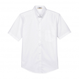Core 365 88194 Men\'s Optimum Short-Sleeve Twill Shirt - White