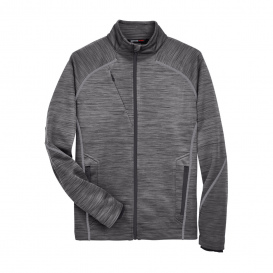 North End 88697 Men\'s Flux Melange Bonded Fleece Jacket - Carbon/Black