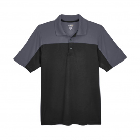 Core 365 CE101 Men\'s Balance Colorblock Performance Pique Polo - Black/Carbon