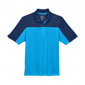 Core 365 CE101 Men\'s Balance Colorblock Performance Pique Polo - Electric Blue/Classic Navy