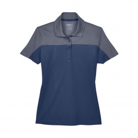 Core 365 CE101W Ladies Balance Colorblock Performance Pique Polo - Classic Navy/Carbon