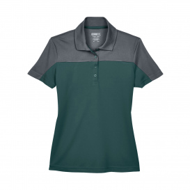 Core 365 CE101W Ladies Balance Colorblock Performance Pique Polo - Forest/Carbon