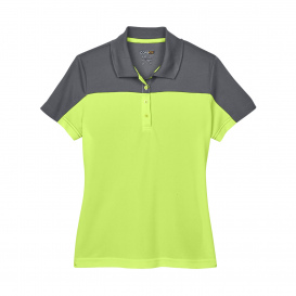 Core 365 CE101W Ladies Balance Colorblock Performance Pique Polo - Safety Yellow/Carbon