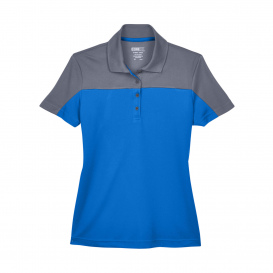 Core 365 CE101W Ladies Balance Colorblock Performance Pique Polo - True Royal/Carbon