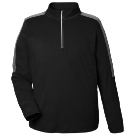 Core 365 CE404 Market Snag Protect Mesh Colorblock Quarter-Zip - Black/Carbon
