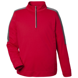 Core 365 CE404 Market Snag Protect Mesh Colorblock Quarter-Zip - Classic Red/Carbon