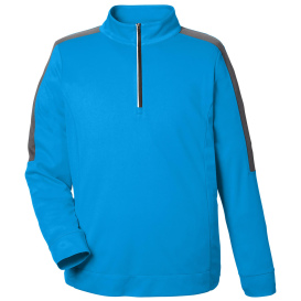Core 365 CE404 Market Snag Protect Mesh Colorblock Quarter-Zip - Electric Blue/Carbon