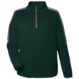 Core 365 CE404 Market Snag Protect Mesh Colorblock Quarter-Zip - Forest/Carbon