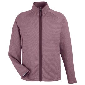 Core 365 CE72 Venture Heathered Stripe Full-Zip - Burgundy/White