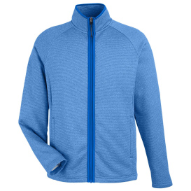 Core 365 CE72 Venture Heathered Stripe Full-Zip - True Royal/White