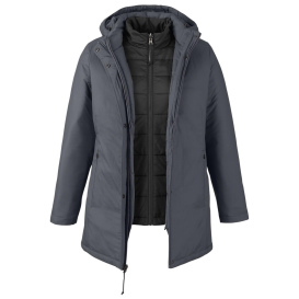 Core 365 CE725W Ladies Inspire 3-in-1 Jacket with Insulated Liner - Carbon/Black