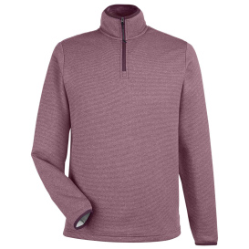Core 365 CE73 Venture Heathered Stripe Quarter-Zip - Burgundy/White