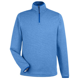 Core 365 CE73 Venture Heathered Stripe Quarter-Zip - True Royal/White