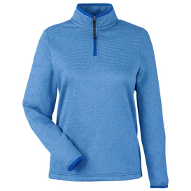Core 365 CE73W Ladies Venture Heathered Stripe Quarter-Zip - True Royal/White